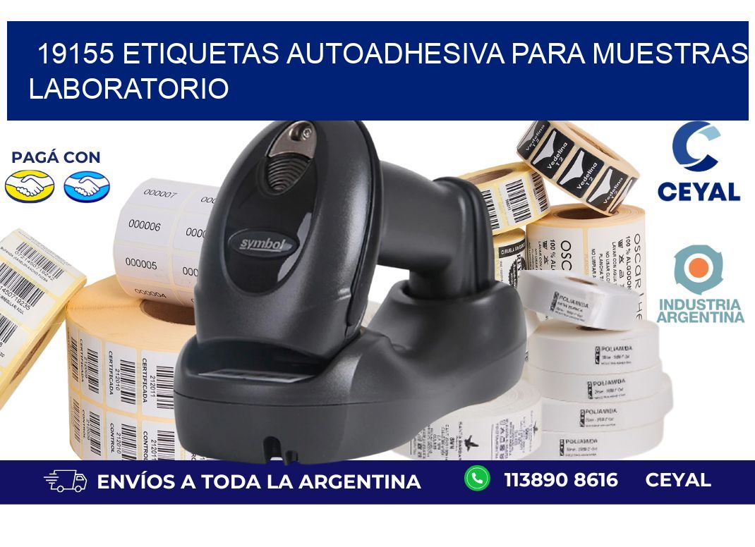 19155 etiquetas autoadhesiva para muestras laboratorio