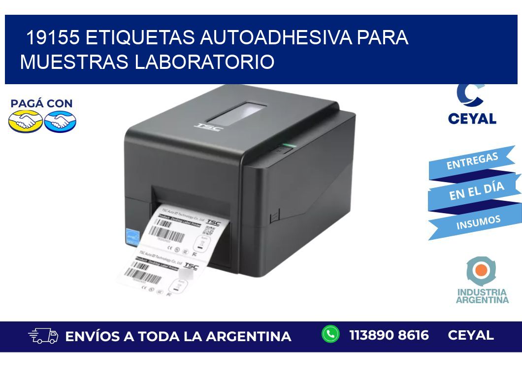 19155 etiquetas autoadhesiva para muestras laboratorio