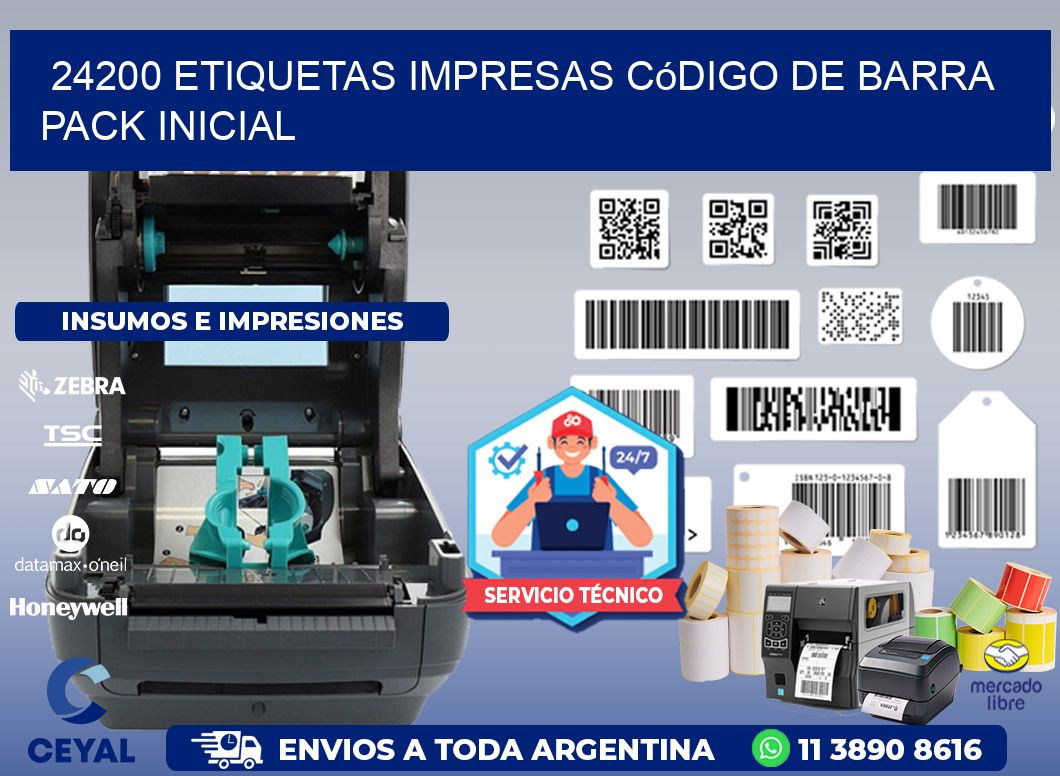 24200 Etiquetas Impresas código De Barra Pack Inicial