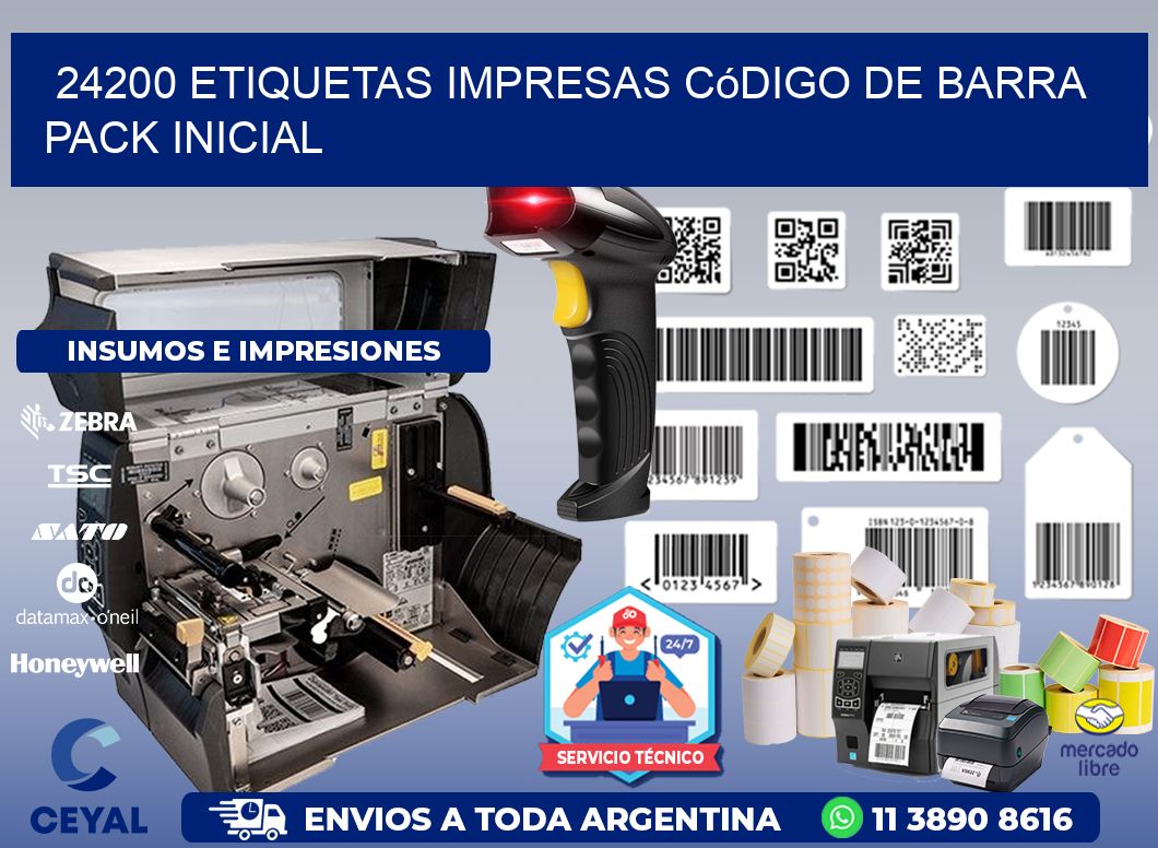 24200 Etiquetas Impresas código De Barra Pack Inicial