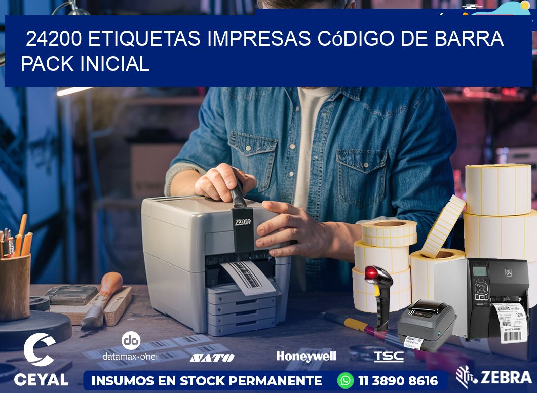 24200 Etiquetas Impresas código De Barra Pack Inicial