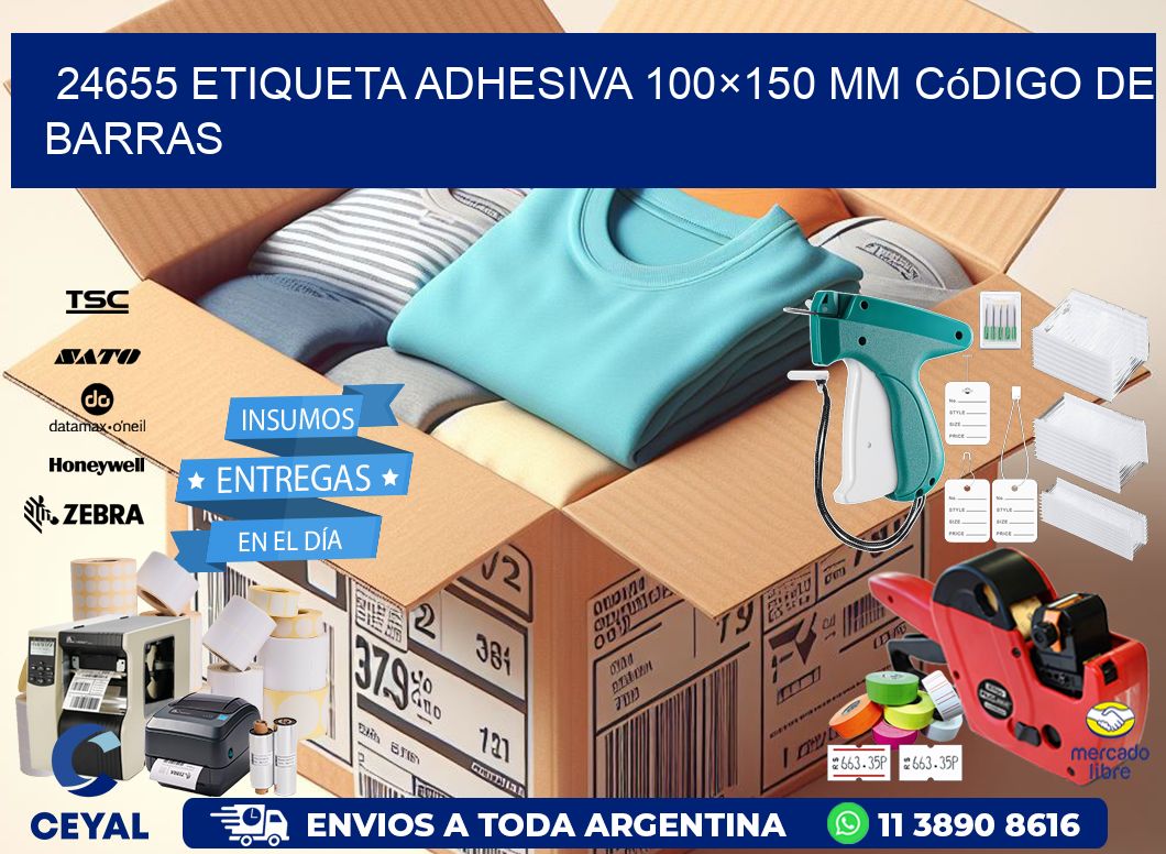 24655 etiqueta adhesiva 100×150 mm código de barras