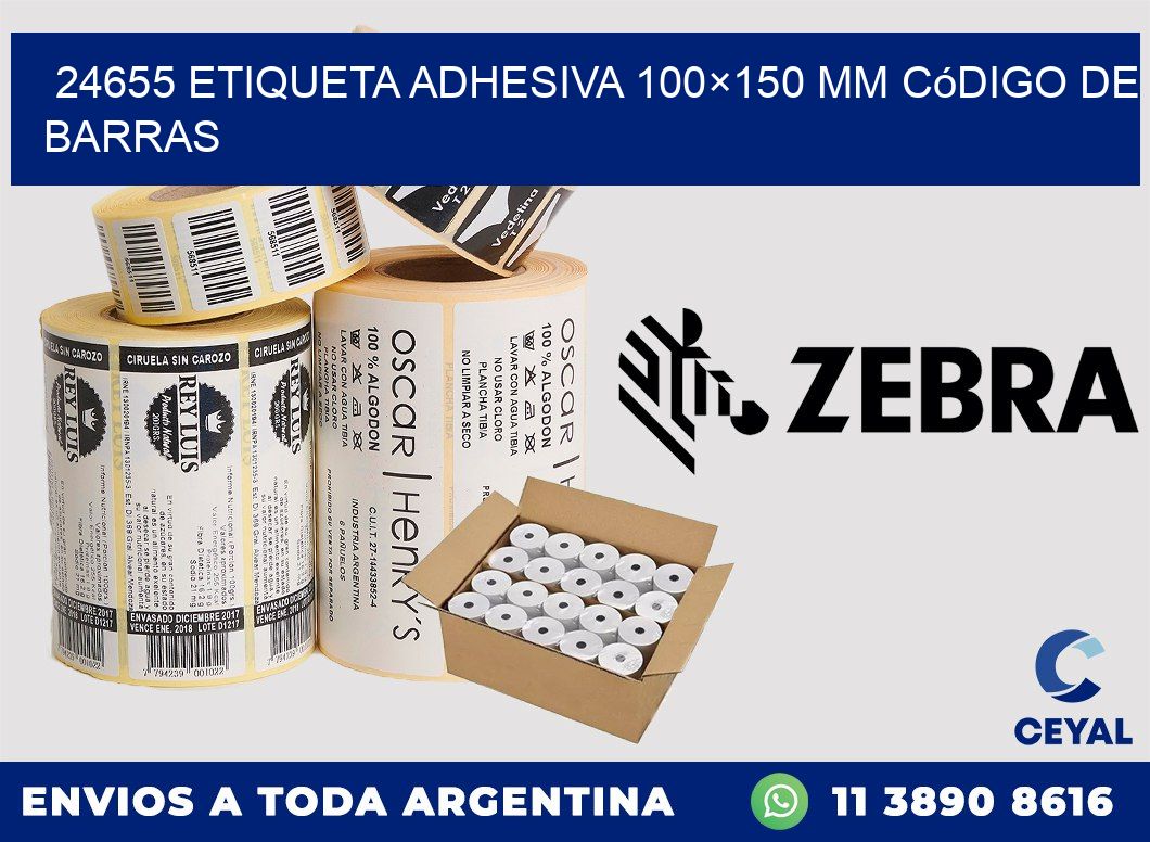 24655 etiqueta adhesiva 100×150 mm código de barras