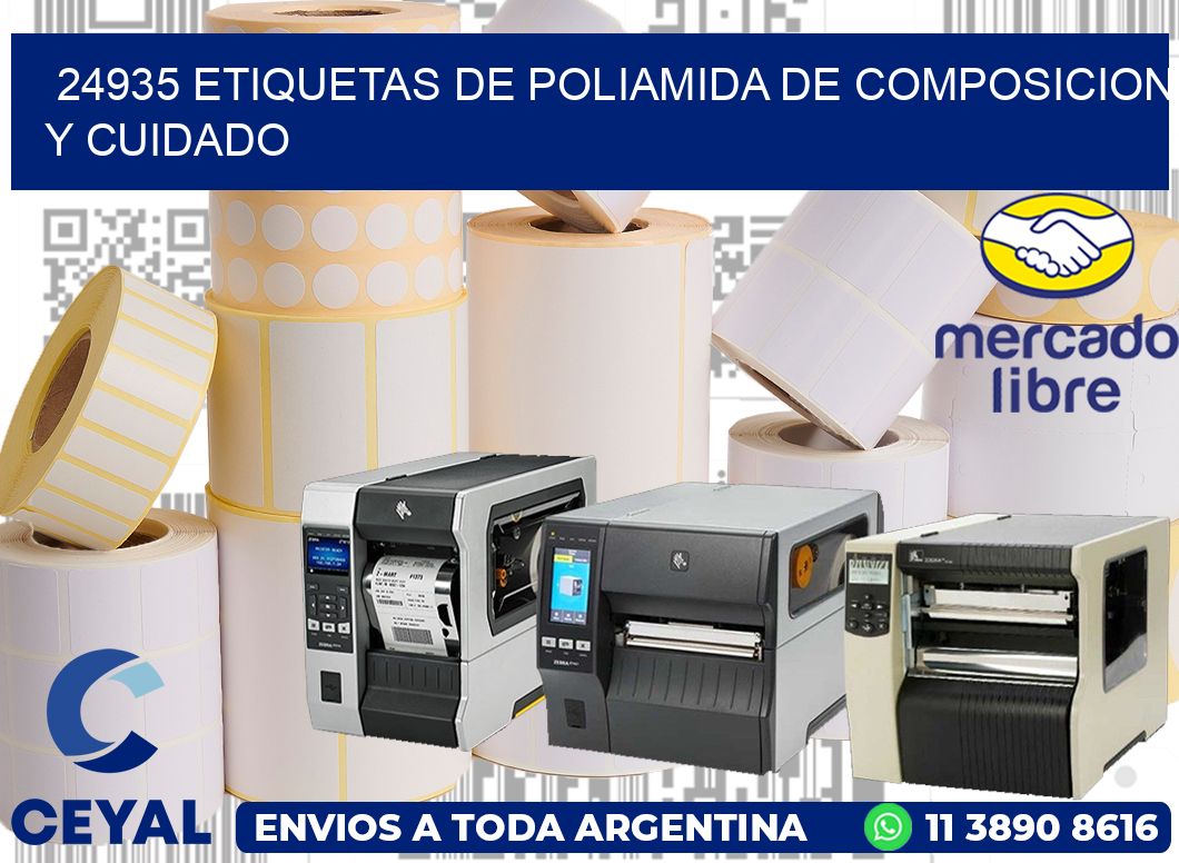 24935 etiquetas de poliamida de composicion y cuidado