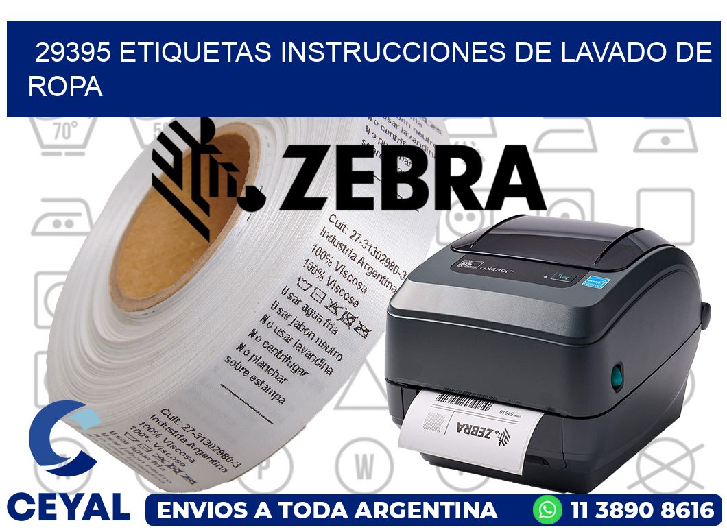 29395 etiquetas instrucciones de lavado de ropa