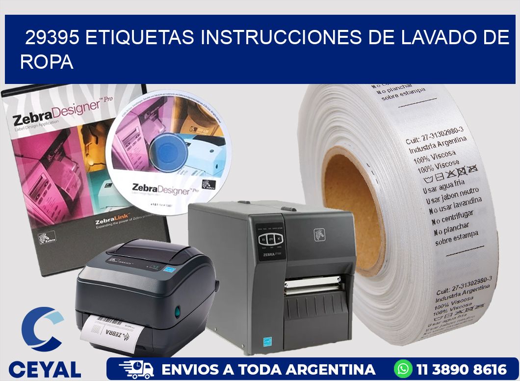 29395 etiquetas instrucciones de lavado de ropa