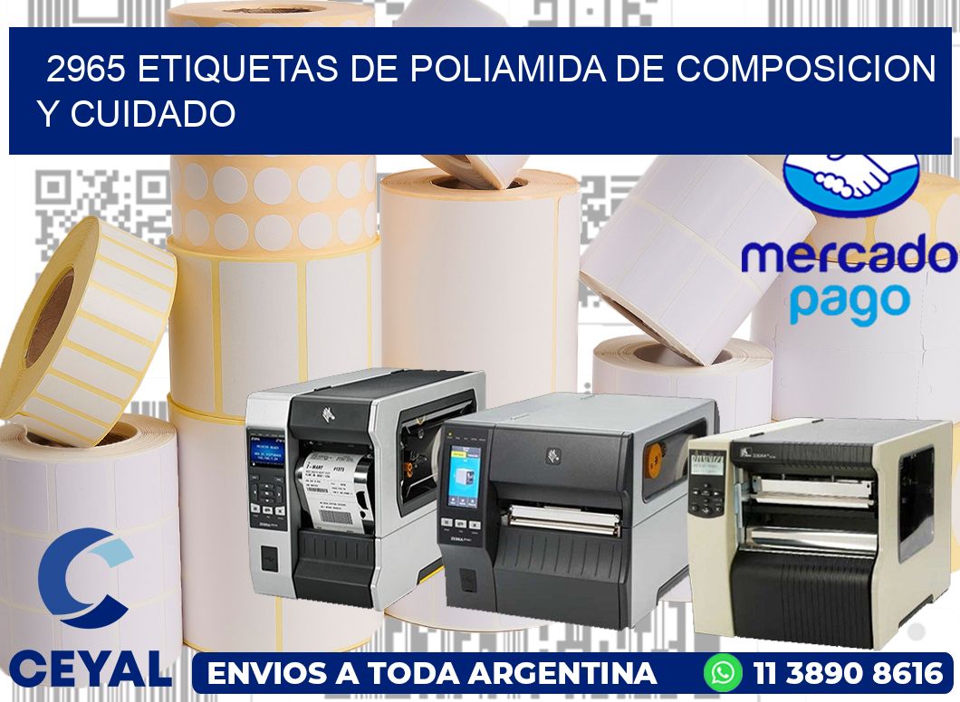2965 etiquetas de poliamida de composicion y cuidado