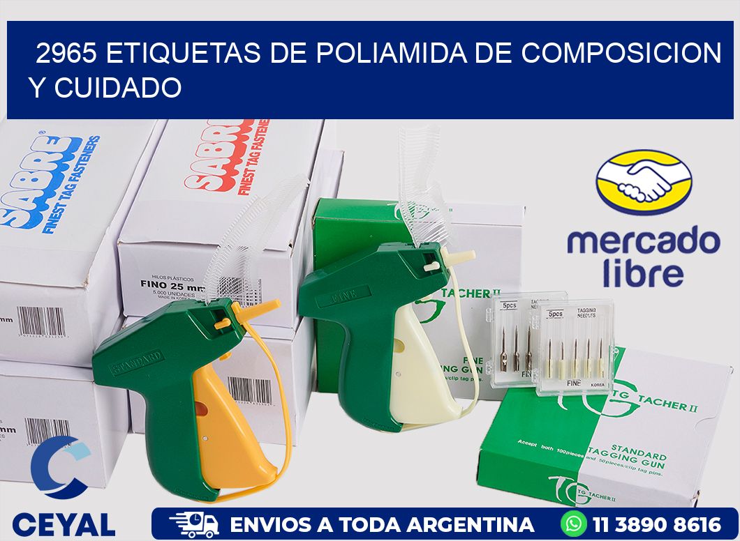 2965 etiquetas de poliamida de composicion y cuidado