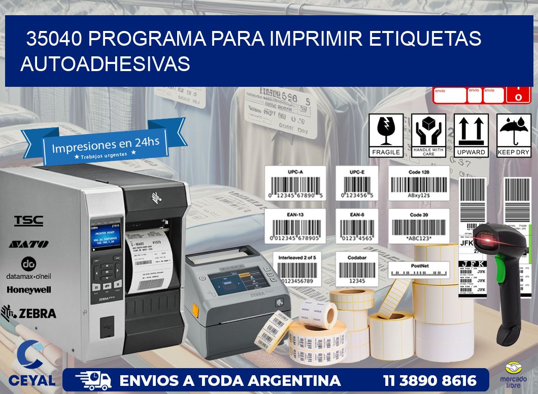 35040 Programa para imprimir etiquetas autoadhesivas