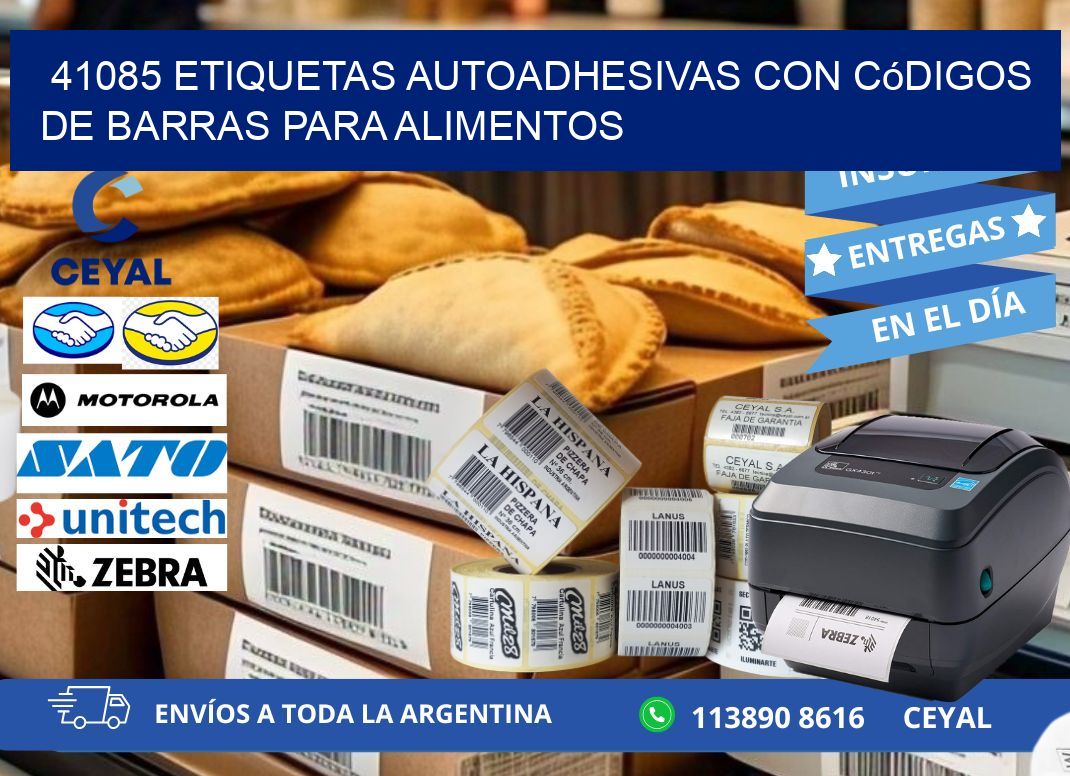 41085 Etiquetas autoadhesivas con códigos de barras para alimentos