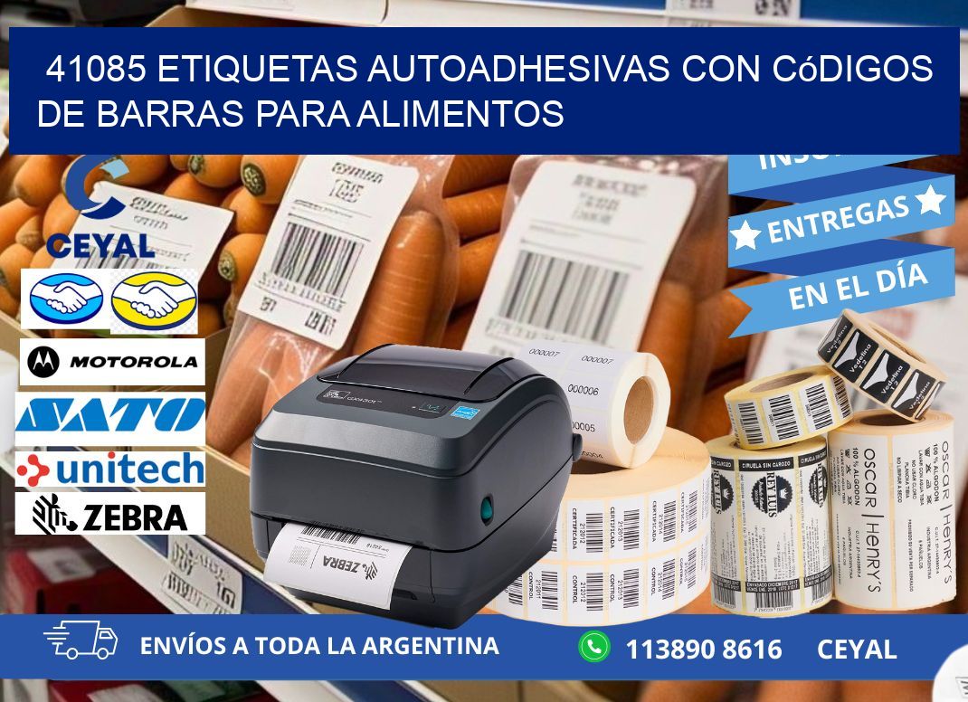 41085 Etiquetas autoadhesivas con códigos de barras para alimentos