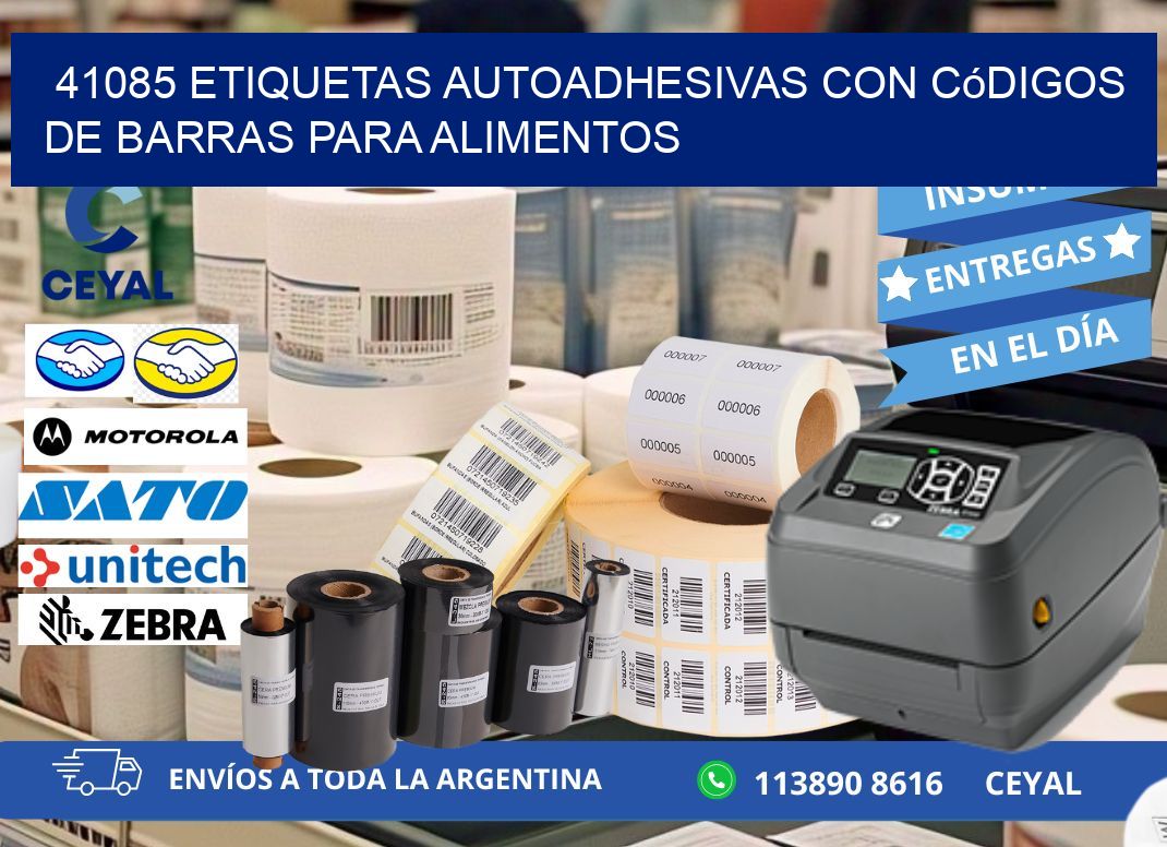 41085 Etiquetas autoadhesivas con códigos de barras para alimentos