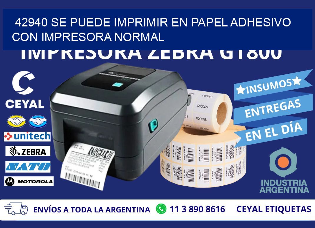 42940 Se puede imprimir en papel adhesivo con impresora normal