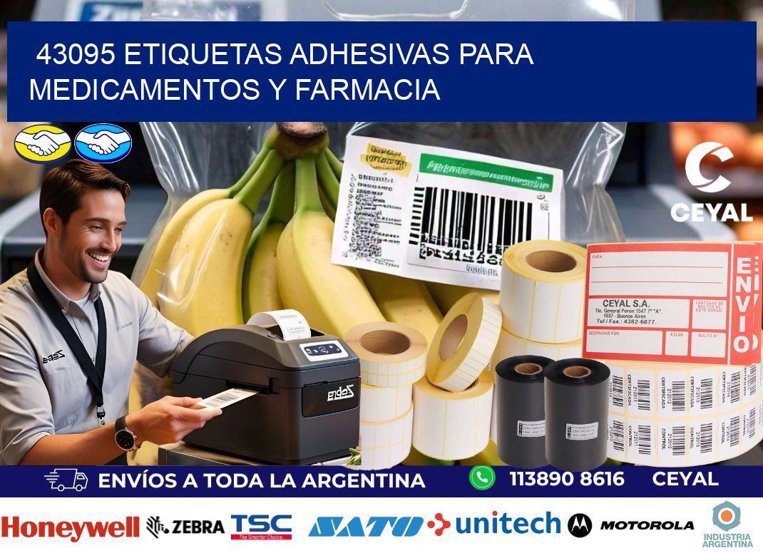 43095 Etiquetas adhesivas para medicamentos y farmacia