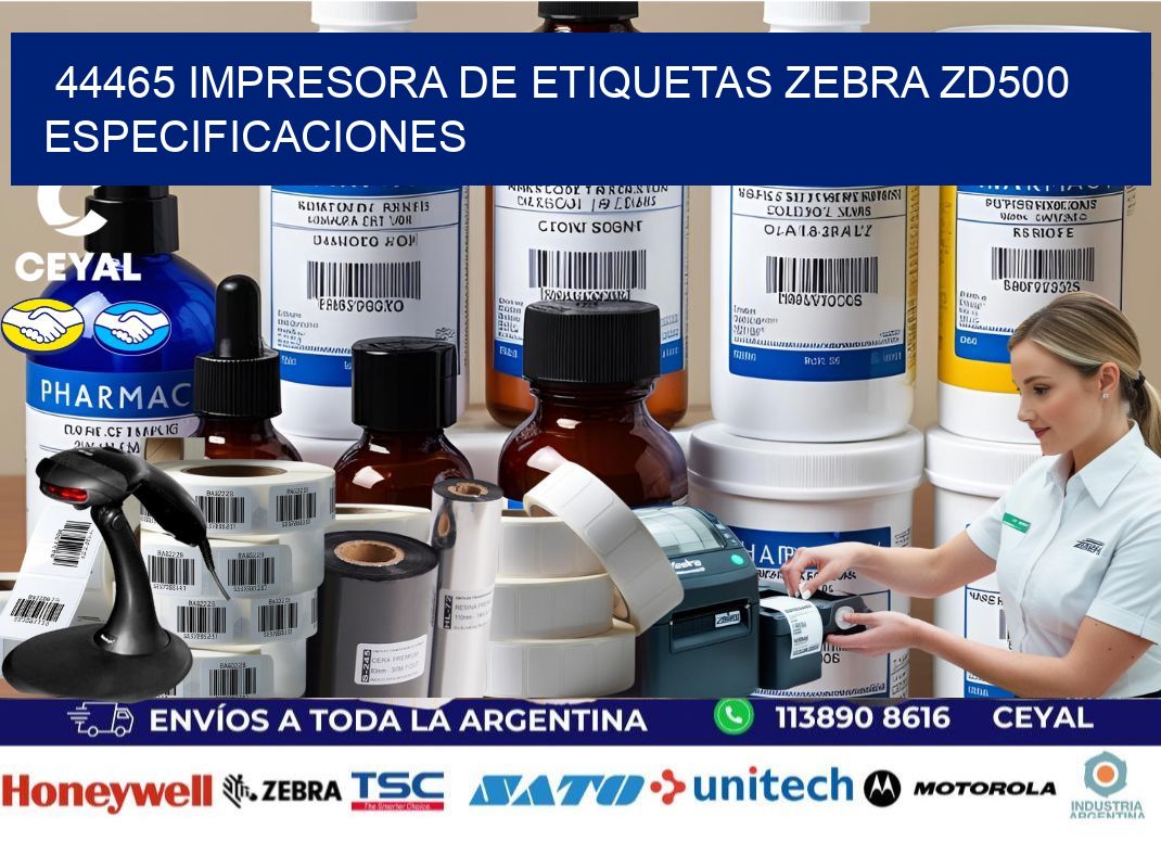 44465 impresora de etiquetas Zebra ZD500 especificaciones