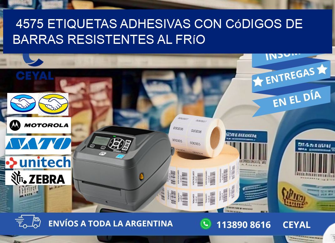 4575 Etiquetas adhesivas con códigos de barras resistentes al frío