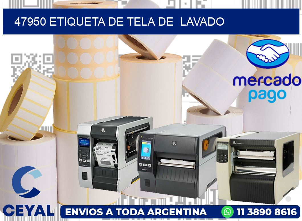 47950 etiqueta de tela de  lavado
