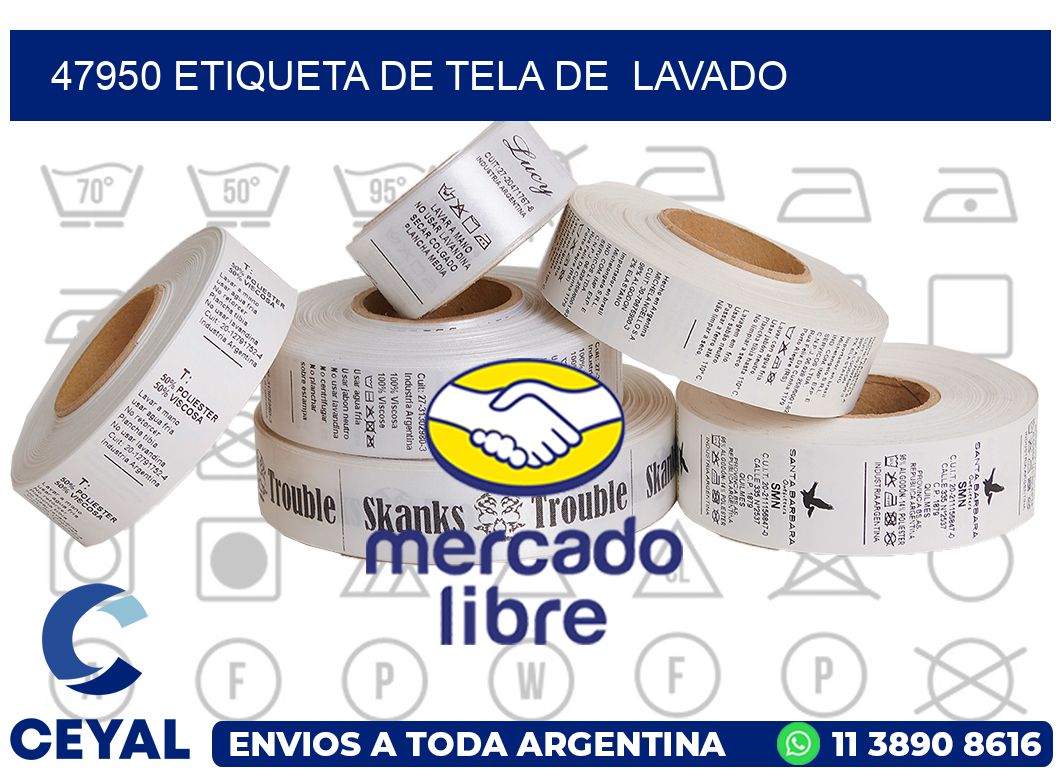 47950 etiqueta de tela de  lavado