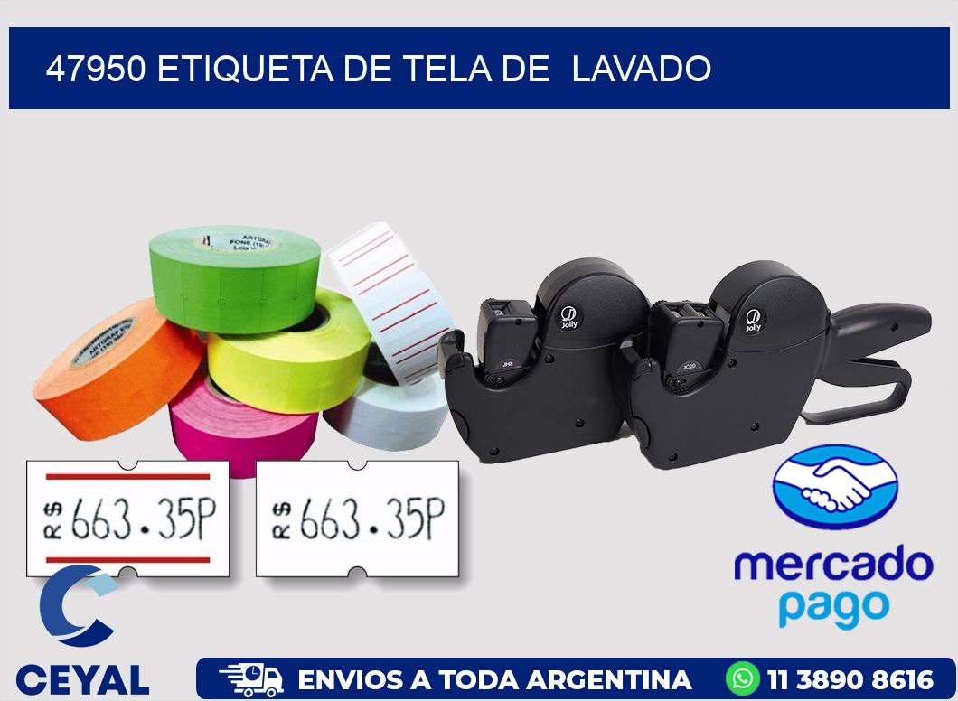 47950 etiqueta de tela de  lavado