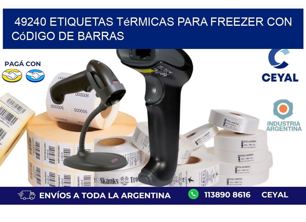 49240 etiquetas térmicas para freezer con código de barras