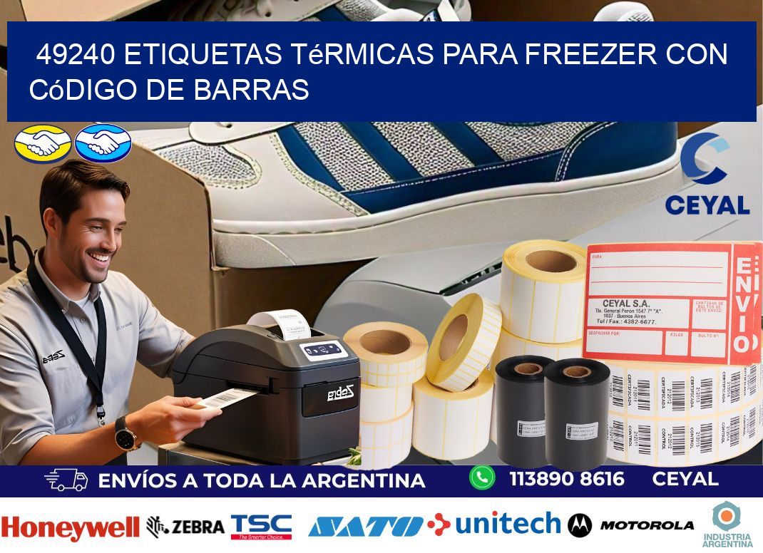 49240 etiquetas térmicas para freezer con código de barras