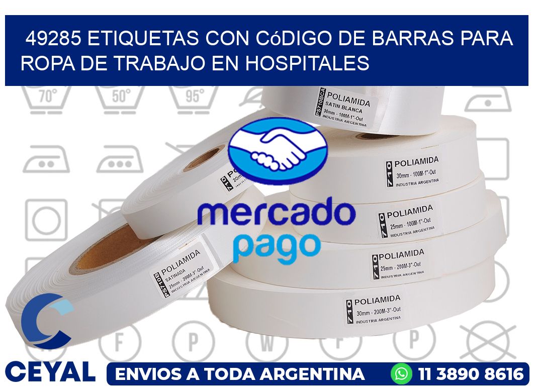 49285 Etiquetas con código de barras para ropa de trabajo en hospitales
