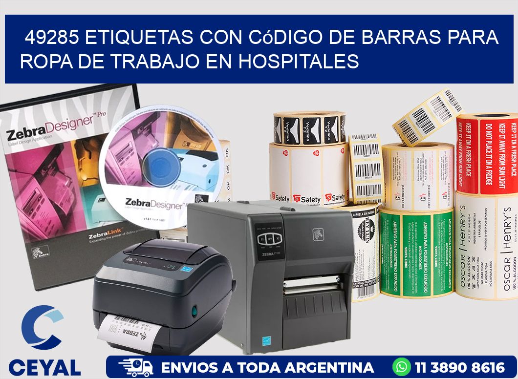49285 Etiquetas con código de barras para ropa de trabajo en hospitales