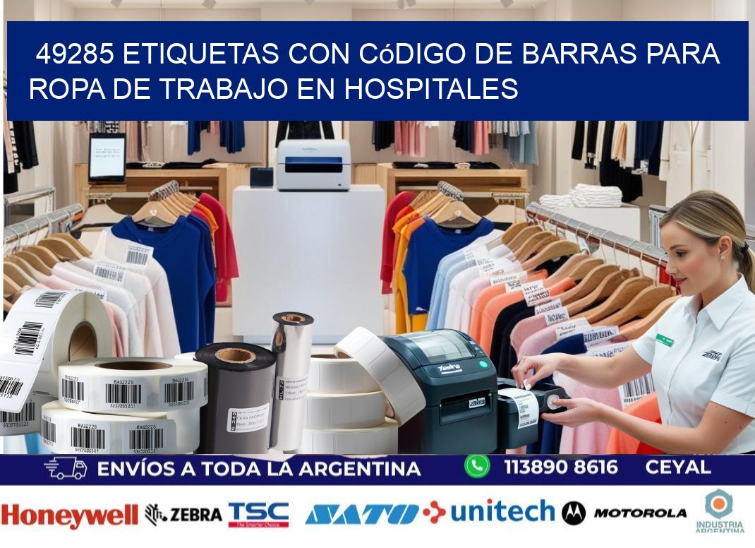 49285 Etiquetas con código de barras para ropa de trabajo en hospitales