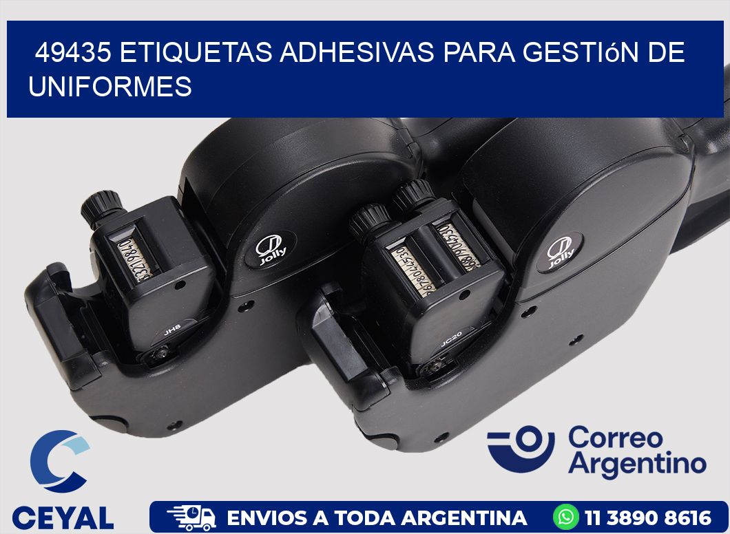 49435 Etiquetas adhesivas para gestión de uniformes