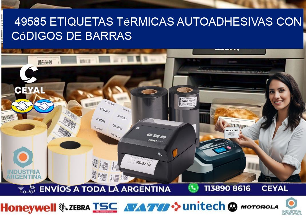 49585 Etiquetas térmicas autoadhesivas con códigos de barras
