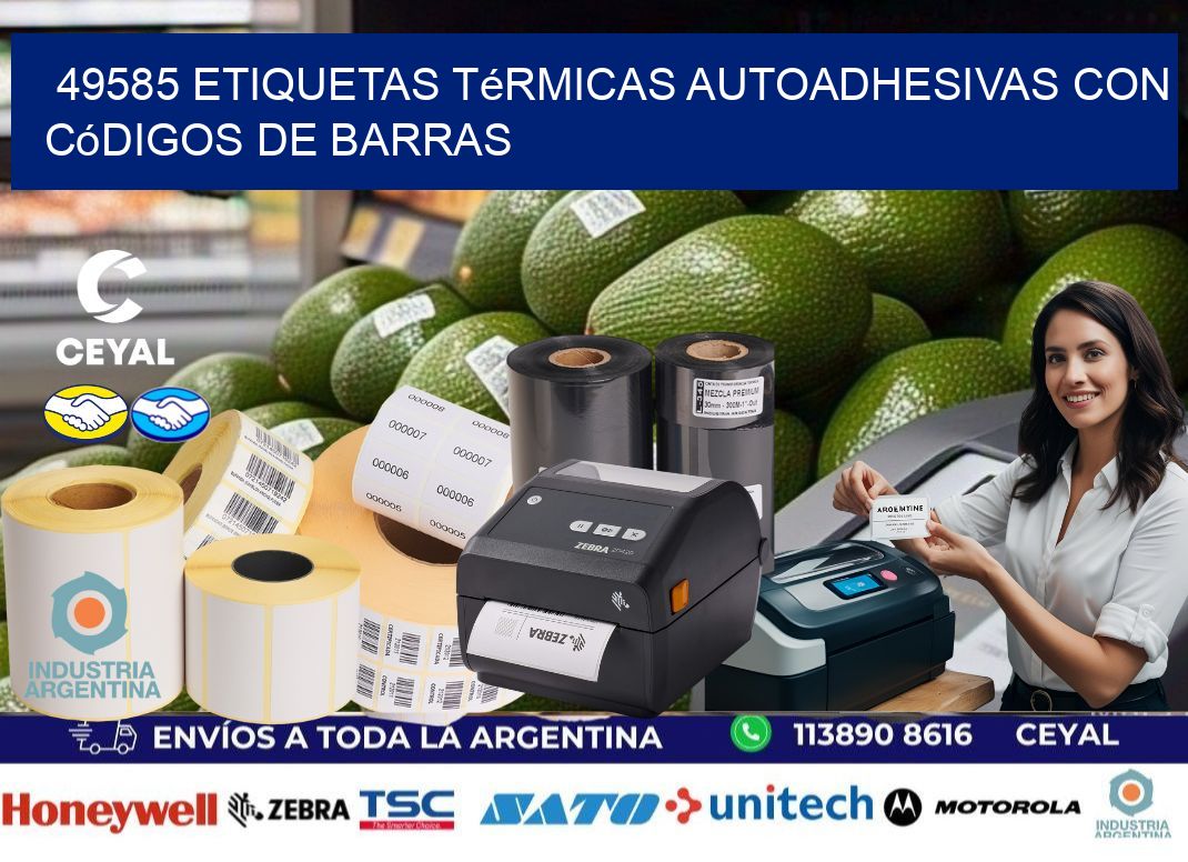 49585 Etiquetas térmicas autoadhesivas con códigos de barras