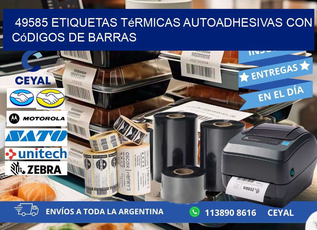 49585 Etiquetas térmicas autoadhesivas con códigos de barras