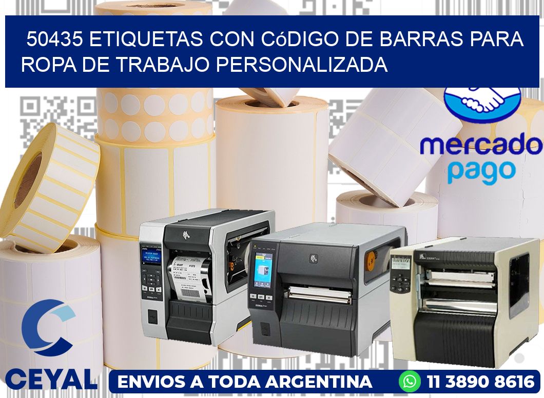 50435 Etiquetas con código de barras para ropa de trabajo personalizada