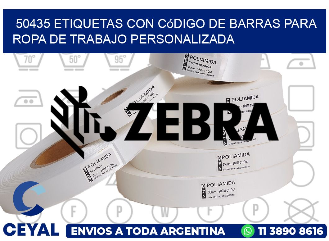 50435 Etiquetas con código de barras para ropa de trabajo personalizada