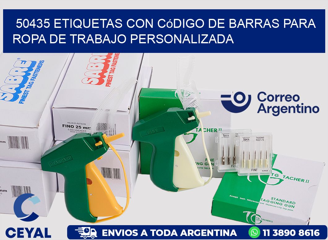 50435 Etiquetas con código de barras para ropa de trabajo personalizada