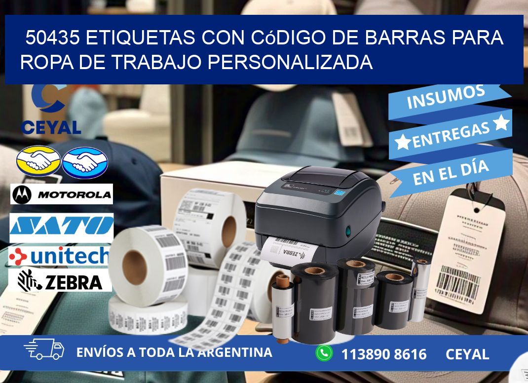 50435 Etiquetas con código de barras para ropa de trabajo personalizada