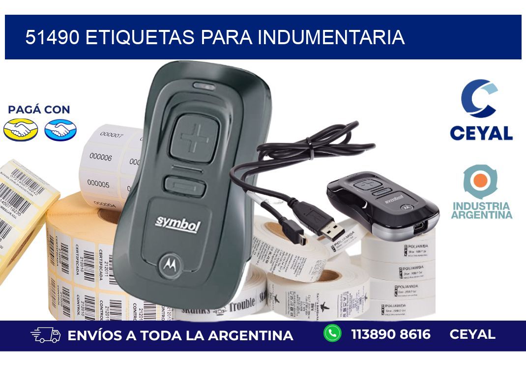 51490 Etiquetas para indumentaria