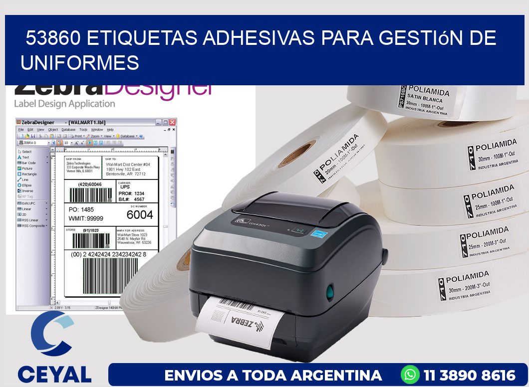 53860 Etiquetas adhesivas para gestión de uniformes
