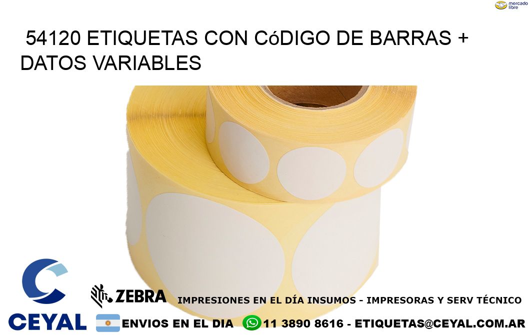 54120 etiquetas con código de barras + datos variables