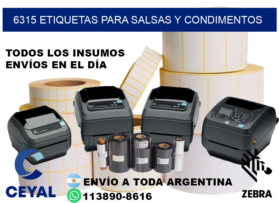 6315 Etiquetas para salsas y condimentos