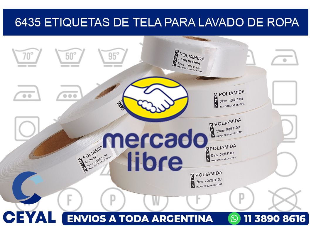 6435 Etiquetas de tela para lavado de ropa