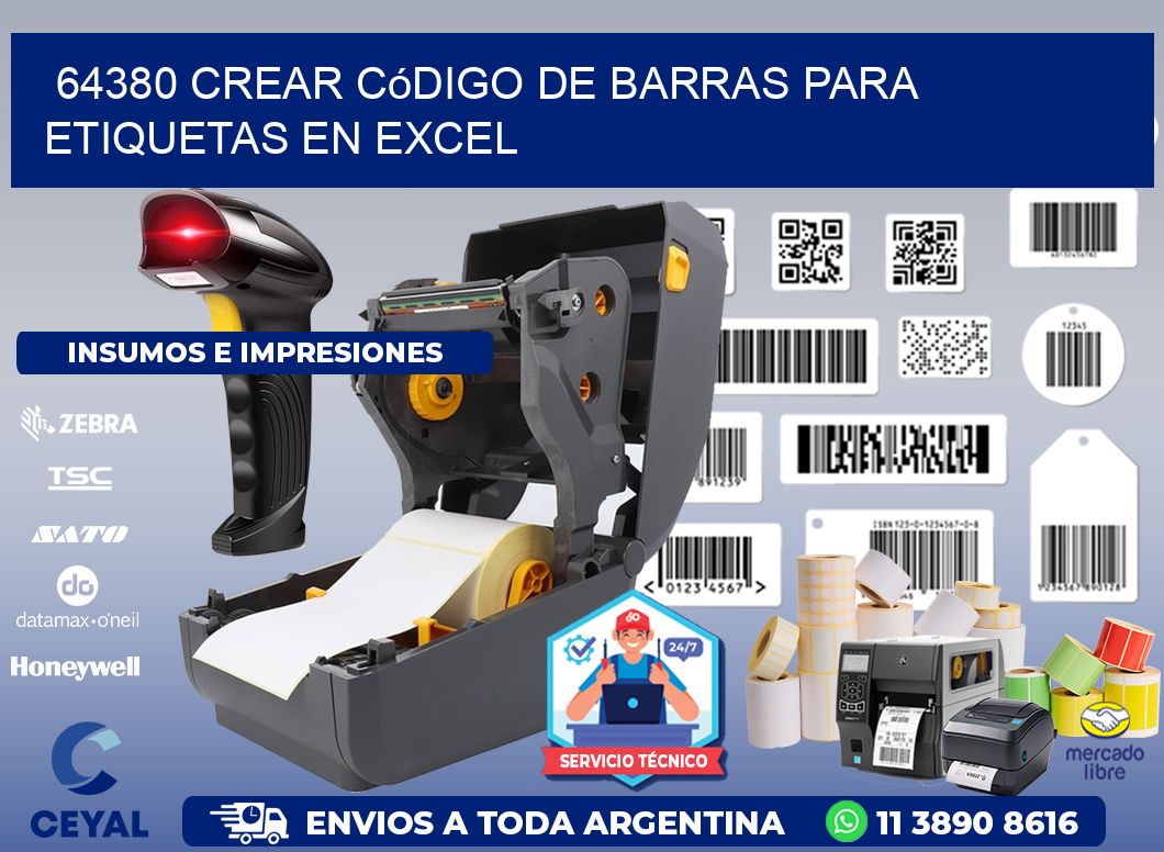 64380 Crear código de barras para etiquetas en Excel