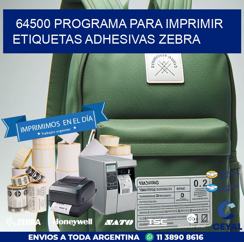 64500 Programa para imprimir etiquetas adhesivas zebra