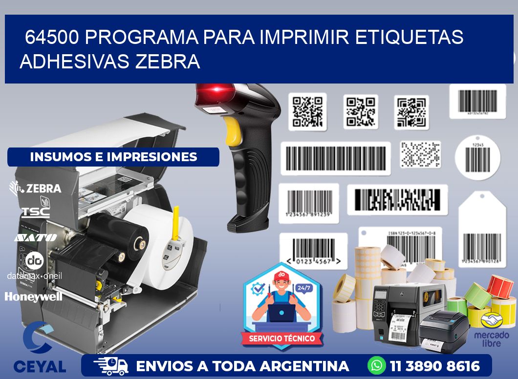 64500 Programa para imprimir etiquetas adhesivas zebra