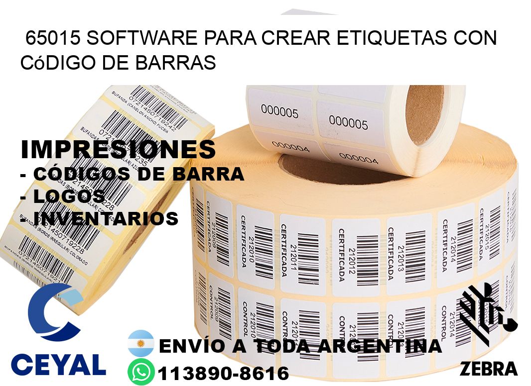 65015 Software para crear etiquetas con código de barras
