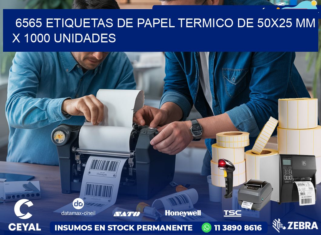 6565 Etiquetas De Papel Termico De 50×25 Mm X 1000 Unidades