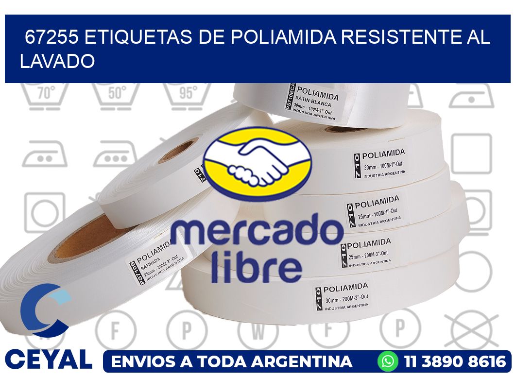 67255 Etiquetas de poliamida resistente al lavado