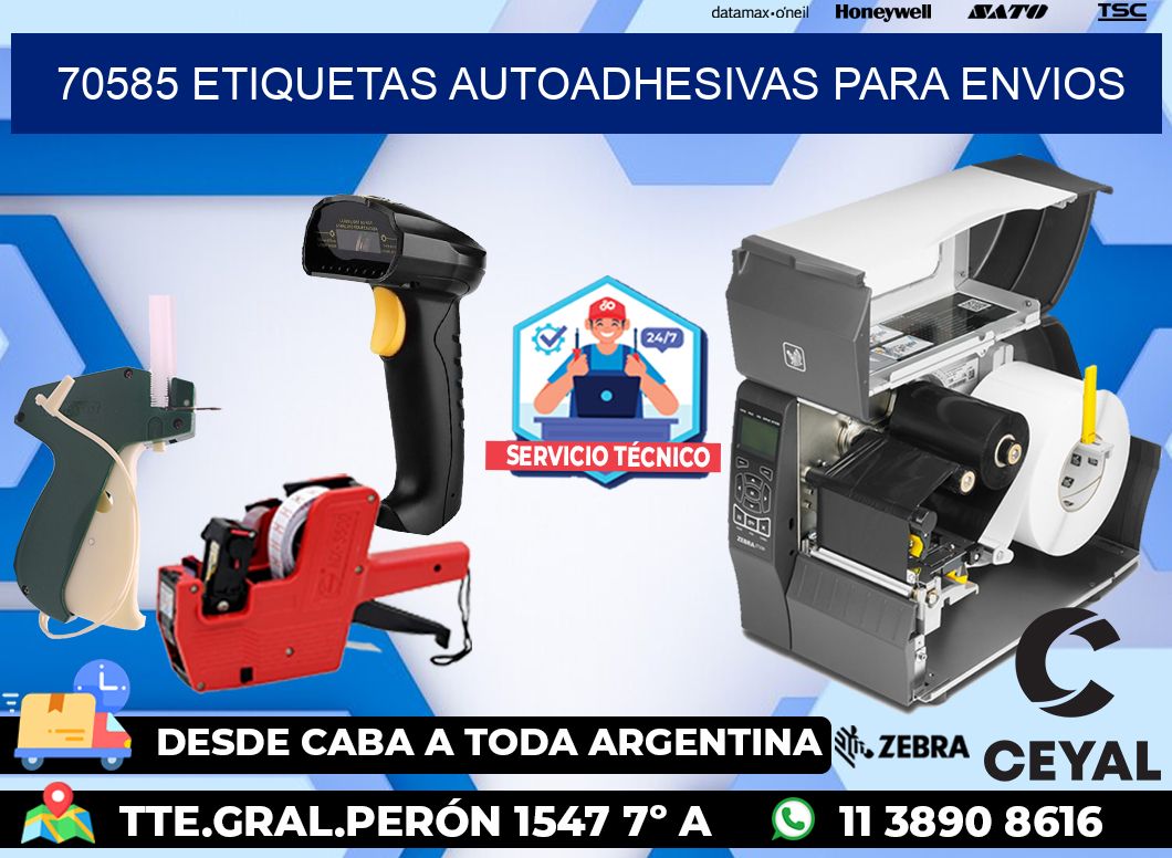 70585 etiquetas autoadhesivas para envios