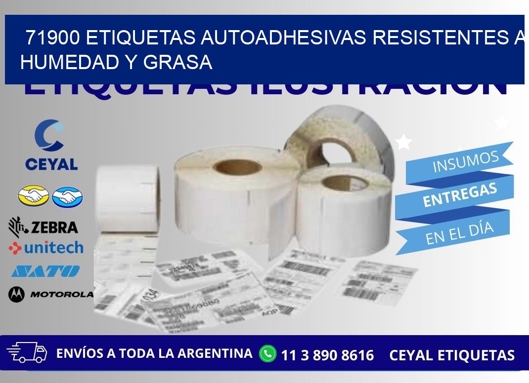 71900 etiquetas autoadhesivas resistentes a humedad y grasa