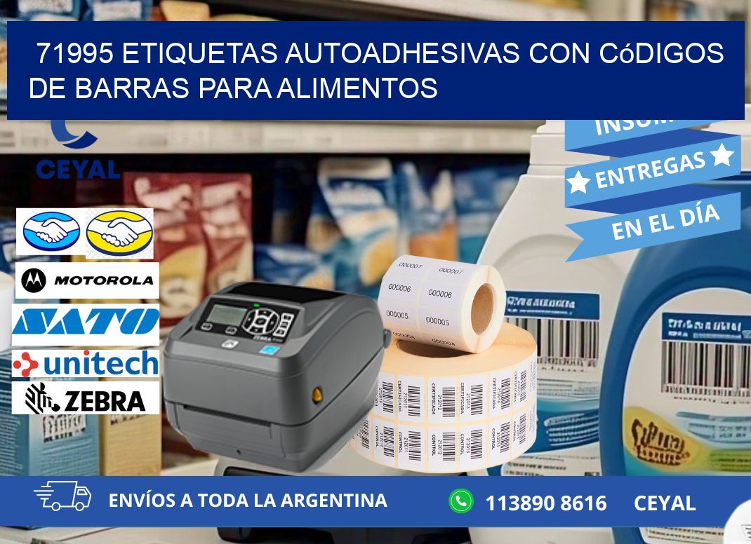 71995 Etiquetas autoadhesivas con códigos de barras para alimentos